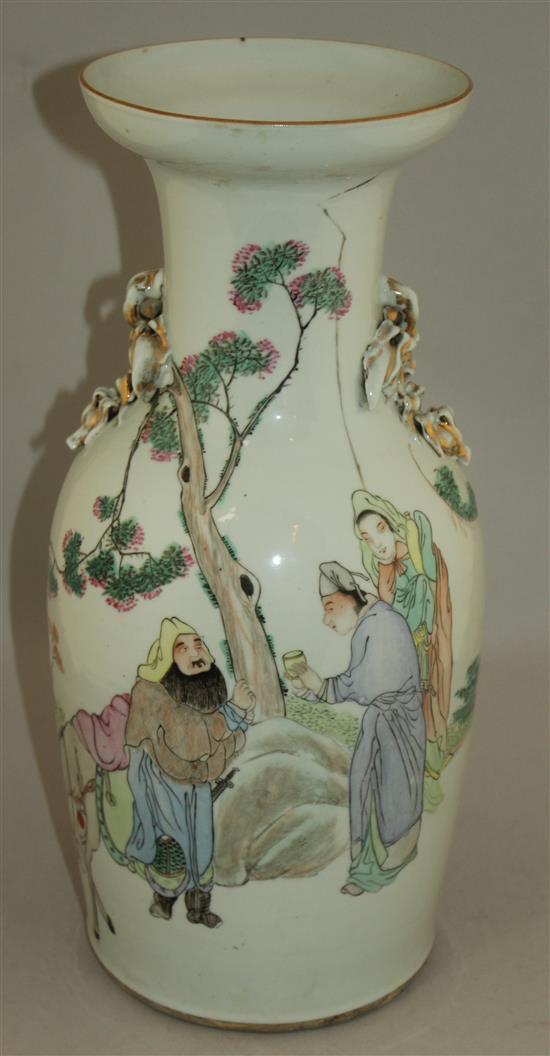 A Chinese famille rose baluster vase, Republic period, 43.5cm